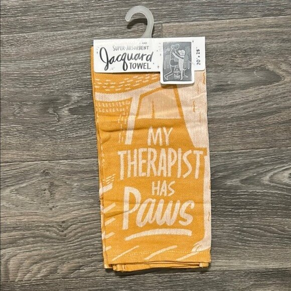 My Therapist Has Paws Dog Kitchen Dish Towel Primitives by Kathy New Gift Kitsch - Picture 2 of 6